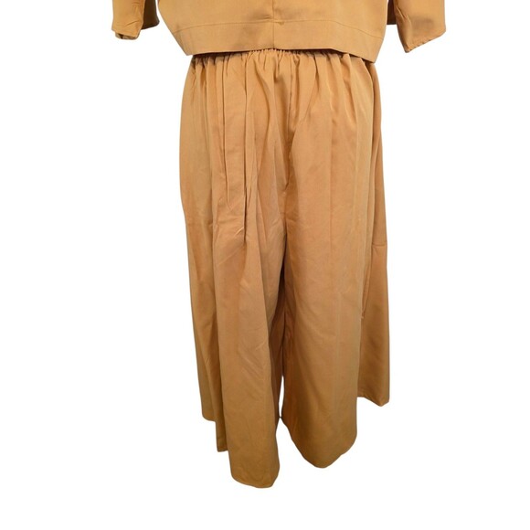 Zanzea Top And Pants Set Womans Large Mustard Yellow Ultra Wide Leg Stretch NWT - Picture 8 of 14